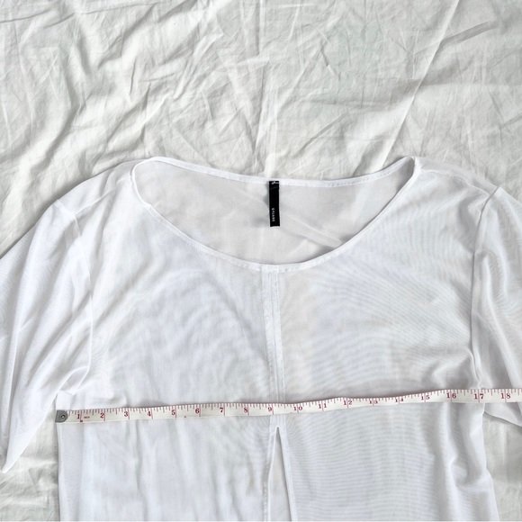 White sheer mesh overpiece with front slit - Picture 4 of 6
